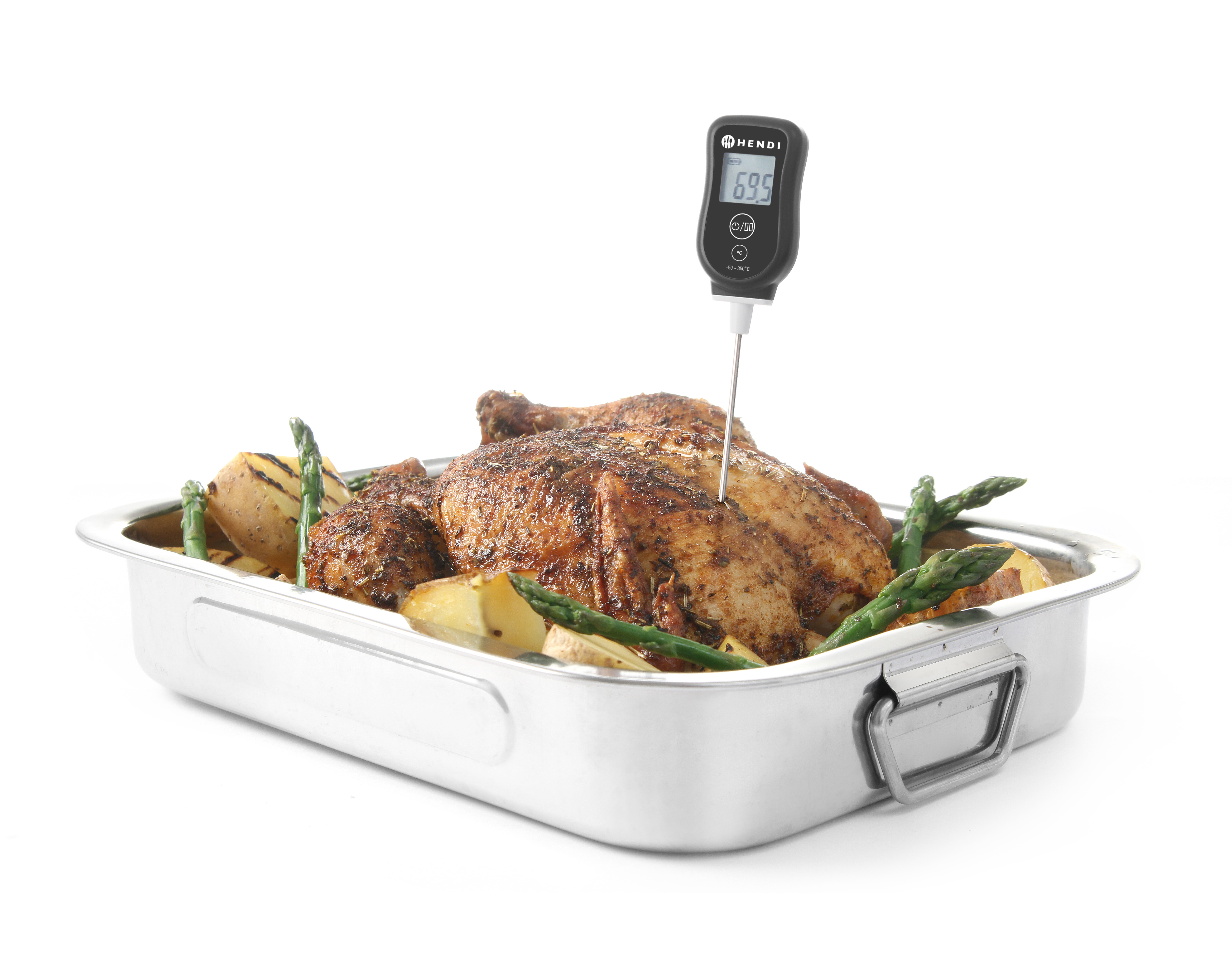 Hendi Termometro per alimenti Termometro digitale per frittura 45x180 mm -  Con montaggio a clip