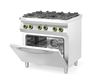 Gas cooker 4-burner with convection oven GN 1/1, HENDI, Kitchen Line, 230V/3000W, 19kW, 800x722x(H)900mm 4