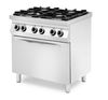 4-burner gas stove with a base closed on three sides, with a gas or electric oven, HENDI, GN 1/1, Silver, 230V/22000W, 19kW, 800x700x(H)900mm 1
