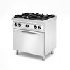 4-burner gas stove with a base closed on three sides, with a gas or electric oven, HENDI, GN 1/1, Silver, 230V/23000W, 19kW, 800x700x(H)900mm 1