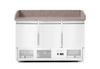 Třídveřový chladicí vozík na pizzu se skleněným nástavcem a žulovou pracovní deskou, Arktic, 254L, 230V/400W, 1400x700x(H)1491mm 1
