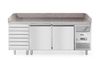 2-Door pizza cooling table with 7 drawers, with granite worktop, Arktic, 250L, 230V/250W, 2020x802x(H)1000mm 1