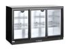 Back bar refrigerator with triple sliding doors, Arktic, 254L, Black, 230V/160W, 1350x520x(H)865mm 3