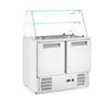 2-door refrigerated salad counter with glass superstructure, Arktic, two-chamber counter, 900x695x(H)1270mm 2