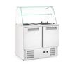 2-door refrigerated salad counter with glass superstructure, Arktic, two-chamber counter, 900x695x(H)1270mm 4