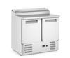 2-door refrigerated counter with superstructure, Arktic, 900x695x(H)955mm 2
