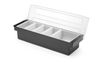 Condiment holder - 5 containers, BarUp, Black, 480x150x(H)100mm 4