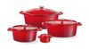 Garnek żeliwny emaliowany, HENDI, 0,27L, czerwony, 130x100x(H)48mm, Okrągły 2