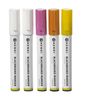 Blackboard markers 6 mm, HENDI, 2 white, 1 pink, 1 yellow and 1 bronze markers, 5 pcs 3