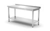 Mesa de pared con estante – atornillada, profundidad 600 mm, HENDI, Profi Line, 1600x600x850 mm, 1600x600x(H)850mm 1