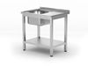 Sink table with shelf – bolted, depth 600 mm, HENDI, Profi Line, Left side, 800x600x(H)850mm 1