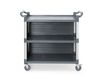 3-shelf polypropylene service cart, large, AmerBox, Includes shelf side panels, 1010x500x(H)960mm 1