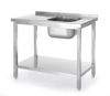 Sink table with shelf, bolted, HENDI, Kitchen Line, sink bowl on the right side, 1000x600x(H)850mm 1