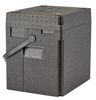 Professional grade insulated carrier Cam GoBox for beverages, top-loaded, with shoulder strap, 35 L., Cambro, capacity (number of bottles): 12 tall bottles of wine with a capacity of 0.75 L or 12 plastic mineral water bottles, 35L, Black, 420x335x(H)420mm