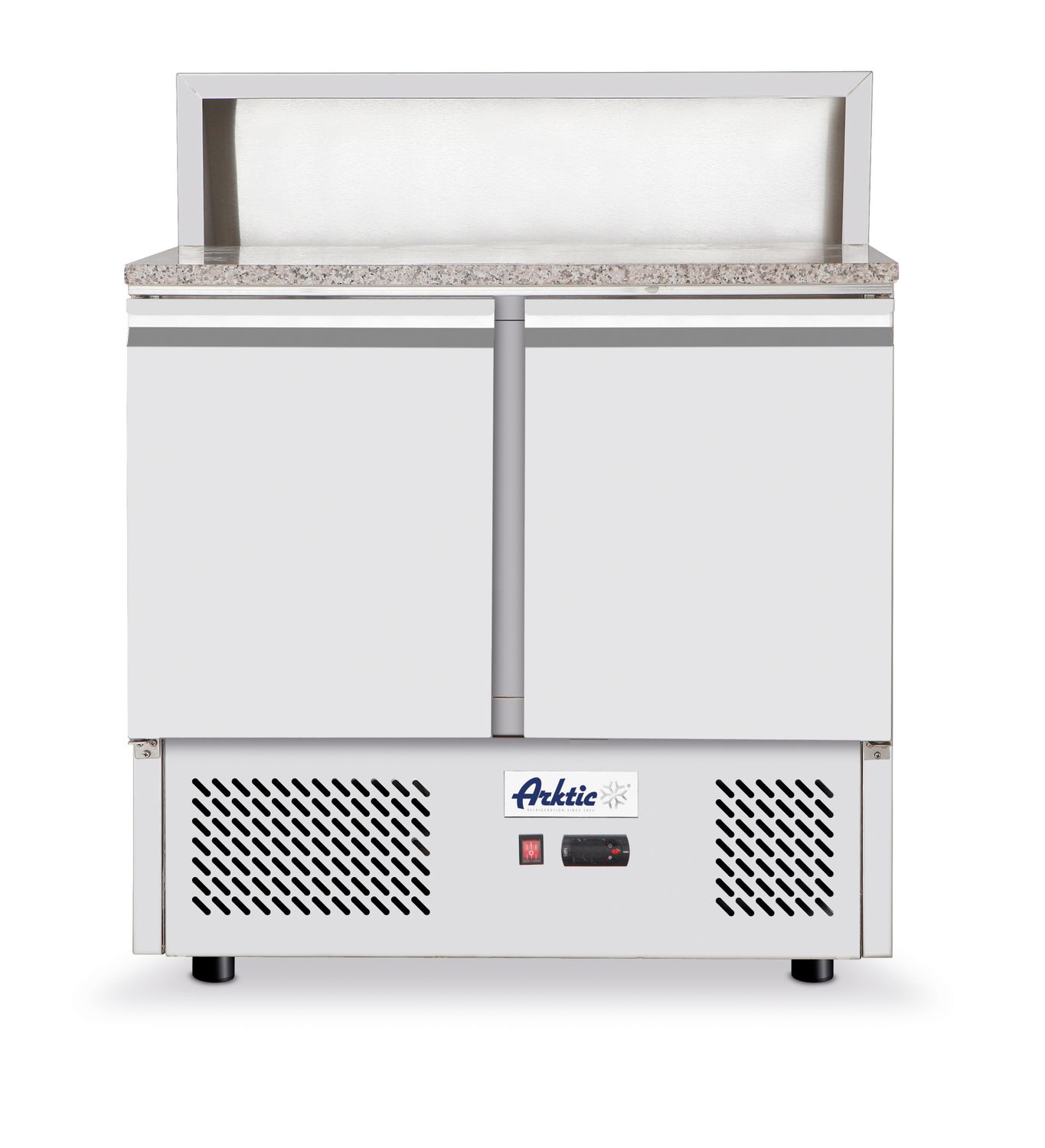 Dvoudveřový chlazený stůl s nástavcem a žulovou pracovní deskou, Arktic, 169L, 230V/310W, 700x900x(H)1082mm Dvoudveřový chlazený stůl Arktic