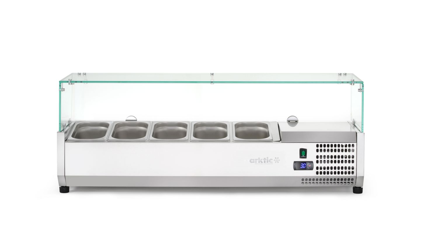 Chladicí zásobník GN 1/4, Arktic, 5 x GN 1/4, GN 1/4, 22,5L, 230V/180W, 335x1205x(H)460mm Chladicí zásobník GN 1/4 Arktic
