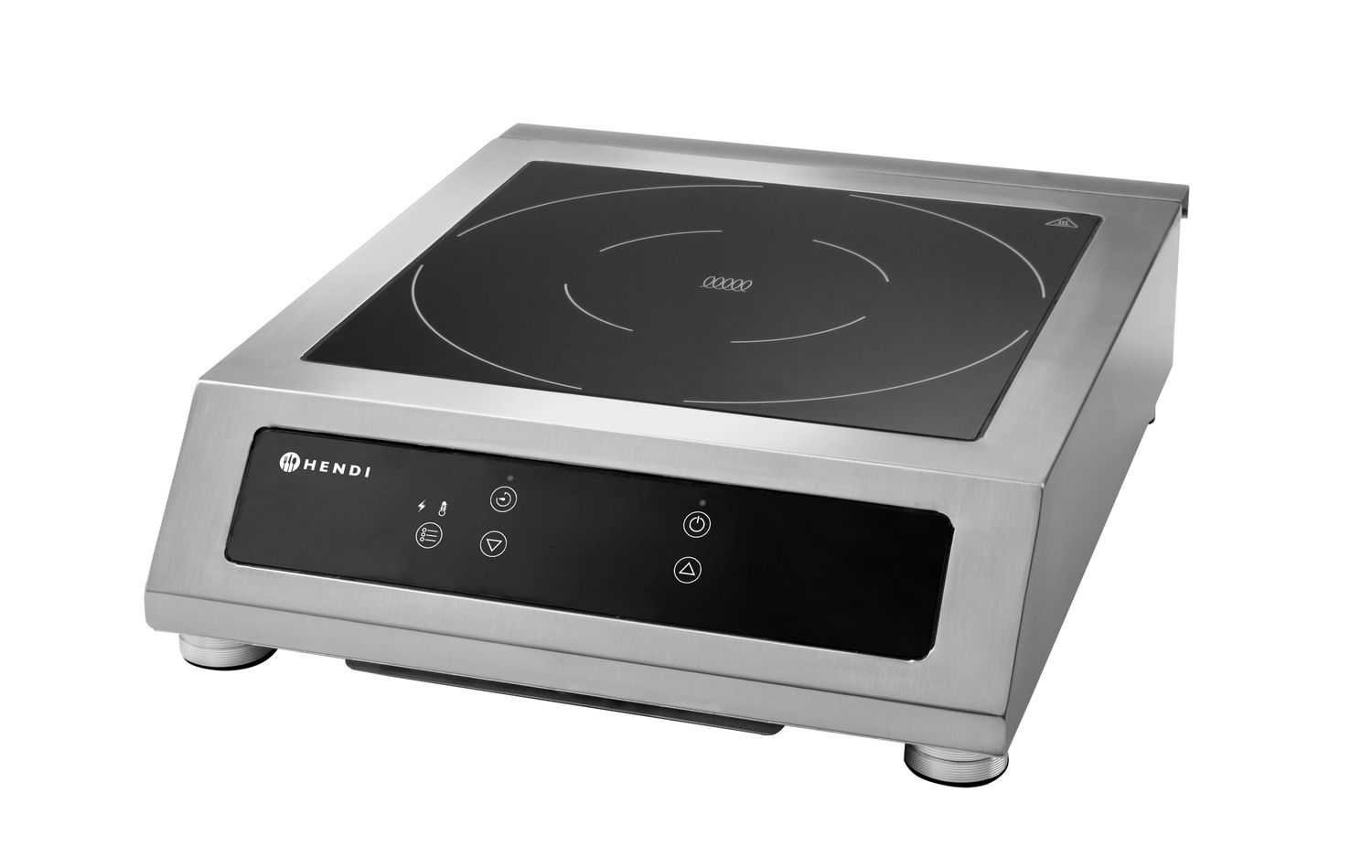 HENDI Induktionswok-Set 3500W – Mit Wokpfanne 38 Cm, Digitalsteuerung, Edelstahl, Für Profiküche Und Gastronomie