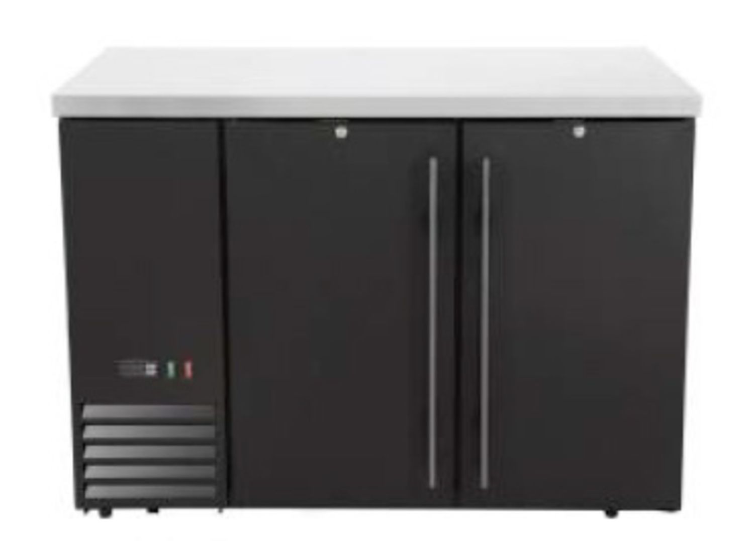 Chladicí barový pult, plné dveře, Arktic, 4 police, 283L, Černá, 230V/185W, 1217x631x(H)865mm Chladicí barový pult Arktic 283L
