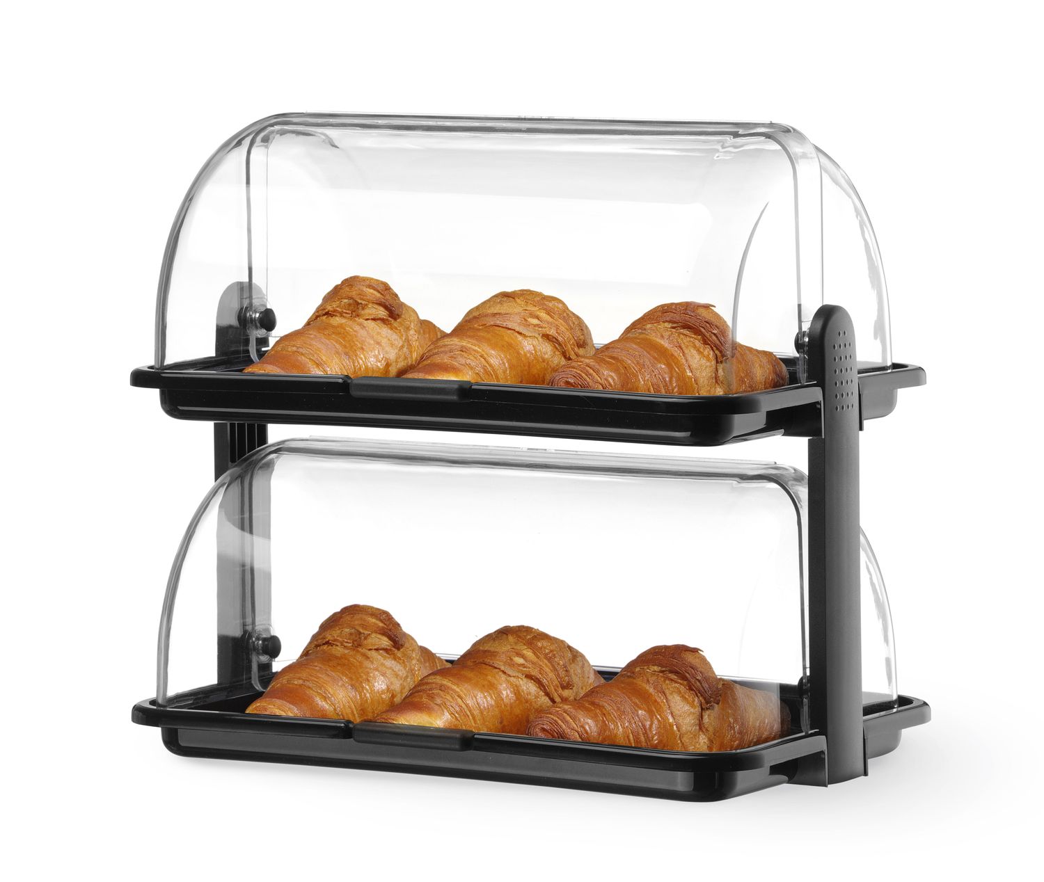 HENDI – dvoupatrová bufetová vitrína Roll-top, černá, 380 × 260 × 355 mm, 871614
