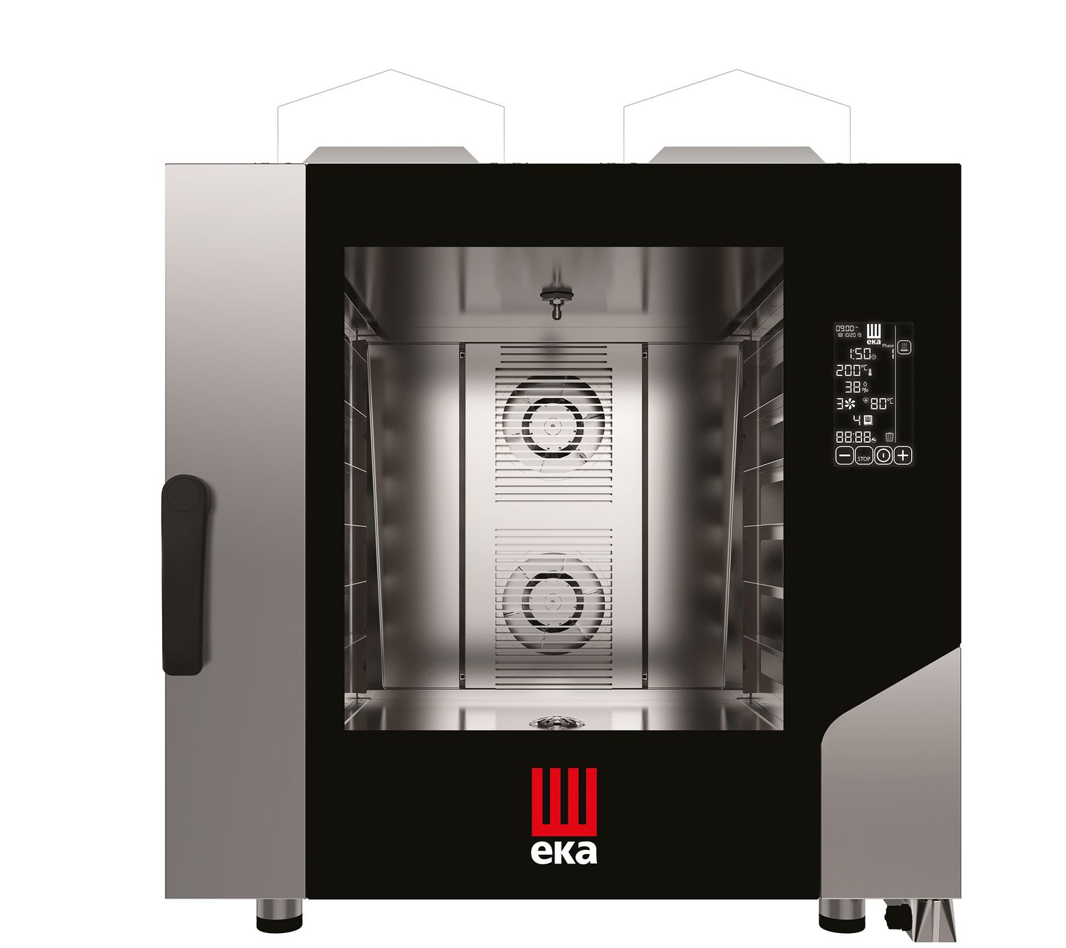 Konvektomat Millennial Black Mask Bakery 6x600x400 mm - ovládaná elektronicky, plynová, Tecnoeka, 230V/500W, 13,5kW, 850x1035x(H)951mm Konvektomat Millennial Black Mask Bakery