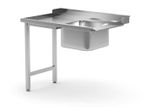 Loading table with sink for dishwasher