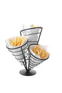 Chips serving stand for 3 bags.