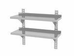 Double wall shelf, adjustable, with 2 brackets