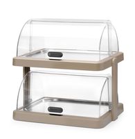 Roll top cooling display Duo UNIQ, HENDI, designed by Robert Bronwasser, Double, Beige, 480x355x(H)480mm, Rectangular