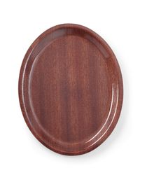 Serving tray, oval, non-slip, laminated, AmerBox, Mahogany, 200x265mm