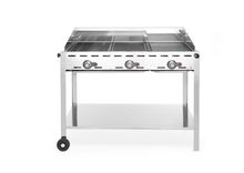 Green fire 3 põletiga, HENDI, Profi Line, Varustatud alumise riiuli ja ratastega., 17,4kW, 1078x612x(H)825mm