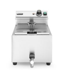 Frytownica manualna z kranem spustowym, 8 l, HENDI, Profi Line, 8L, jasnoszary, 230V/3500W, 305x515x(H)354mm