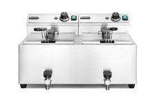 Fritteuse Profi Line mit Ablasshahn, 2×8 l, HENDI, Profi Line, 16L, 230V/7000W, 610x515x(H)369mm