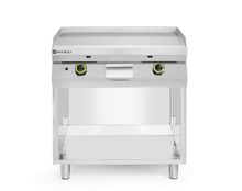 Gasgrillplatte, glatt, mit auf 3 Seiten geschlossenem Unterschrank, HENDI, Kitchen Line, 10kW, 800x700x(H)900mm