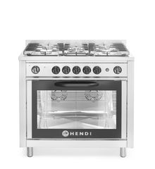 Gas cooker - 5 burners with electric oven, HENDI, Kitchen Line, Silver, 230V/2900W, 14,3kW, 900x653x(H)900mm