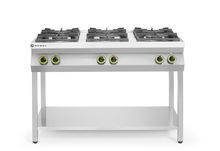 Gas cooker 6-burner open stand, HENDI, Kitchen Line, 28,5kW, 1200x700x(H)900mm
