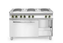 Elektripliit Kitchen Line 6-plaadine konvektsiooniga elektripliit GN 1/1, HENDI, Kitchen Line, 400V/18600W, 1200x700x(H)900mm