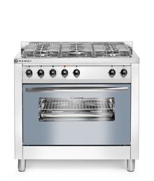 Plynový sporák s 5 hořáky, HENDI, Smart, 230V/3000W, 17000kW, 900x600x(H)900mm