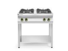 Gasherd Kitchen Line 4-flammig, offener Unterbau, HENDI, Kitchen Line, 19kW, 800x700x(H)900mm