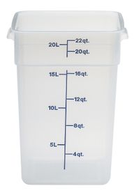 CamSquare transparent polypropylene food storage container., Cambro, 20.8 L, 20,8L, Transparent, 256x310x(H)400mm