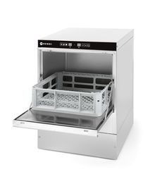 Glasswasher 40x40, electromechanical control, HENDI, with detergent pump, 230V/2800W, 470x510x(H)710mm