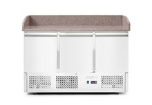 Three door pizza counter with cooling display 380+40L, Arktic, 254L, 230V/400W, 1400x700x(H)1491mm