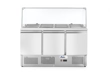 Three door salad counter with glass display 380L, Arktic, 254L, 230V/310W, 700x1365x(H)1300mm