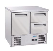 Refrigerated counter with 1 door and 2 drawers, Arktic, GN 1/1, 247L, 220-240V/143W, 900x700x(H)855mm