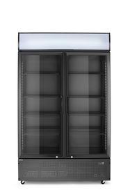 Lodówka barowa z podświetlanym panelem, 2-drzwiowa, Arktic, 512L, czarny, 230V/510W, 585x1120x(H)1900mm
