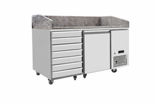 Stół chłodniczy do pizzy 1-drzwiowy z granitowym blatem, Arktic, 125L, granitowy, 230V/250W, 1510x800x(H)1000mm