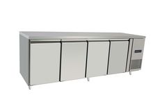 Refrigerated counter, 4 doors, Arktic, Profi Line, Without backsplash, GN 1/1, 450L, 220-240V/400W, 2230x700x(H)850mm