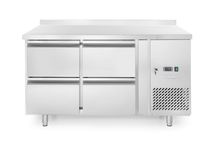 Stół chłodniczy z 4 szufladami i agregatem bocznym, Arktic, Profi Line, Z tylnym rantem, 90L, srebrny, 230V/250W, 1360x700x(H)840mm