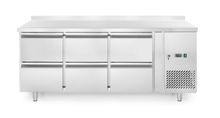 Lada chłodnicza, 6 szuflad, Arktic, Z tylnym rantem, 135L, srebrny, 230V/400W, 1795x700x(H)840mm