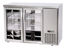 Chłodnicza lada barowa, szklane drzwi, Arktic, 4 półki, 283L, srebrny, 230V/185W, 1217x631x(H)865mm
