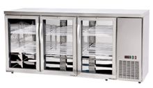 Chłodnicza lada barowa, szklane drzwi, Arktic, 6 półek, 493L, srebrny, 230V/185W, 1826x631x(H)865mm